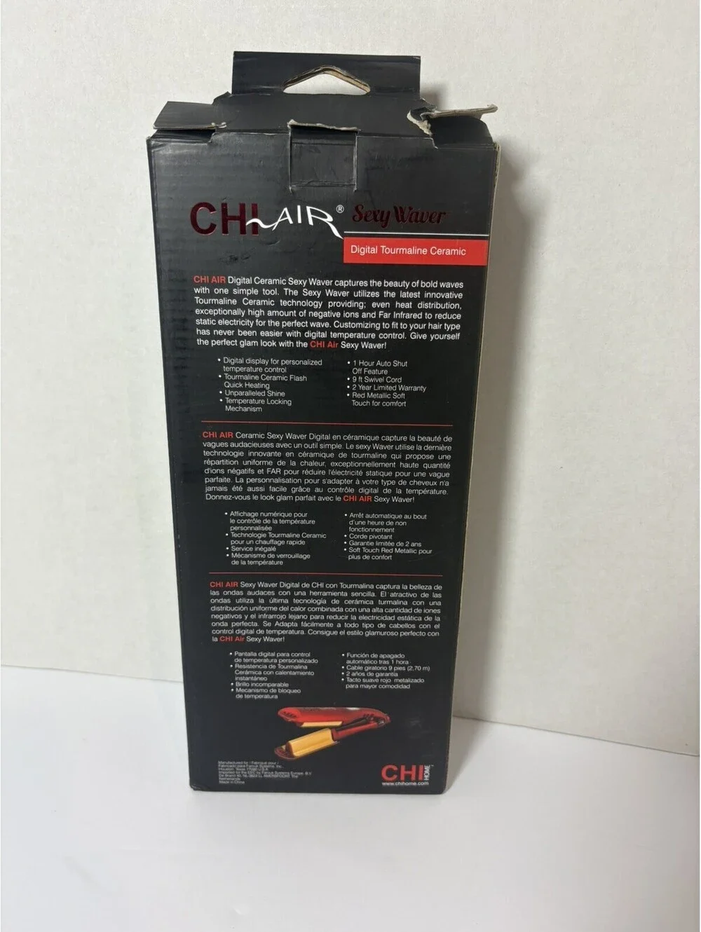 CHI Air Sexy Waver Digital Ceramic & Tourmaline Crimper Red Metallic